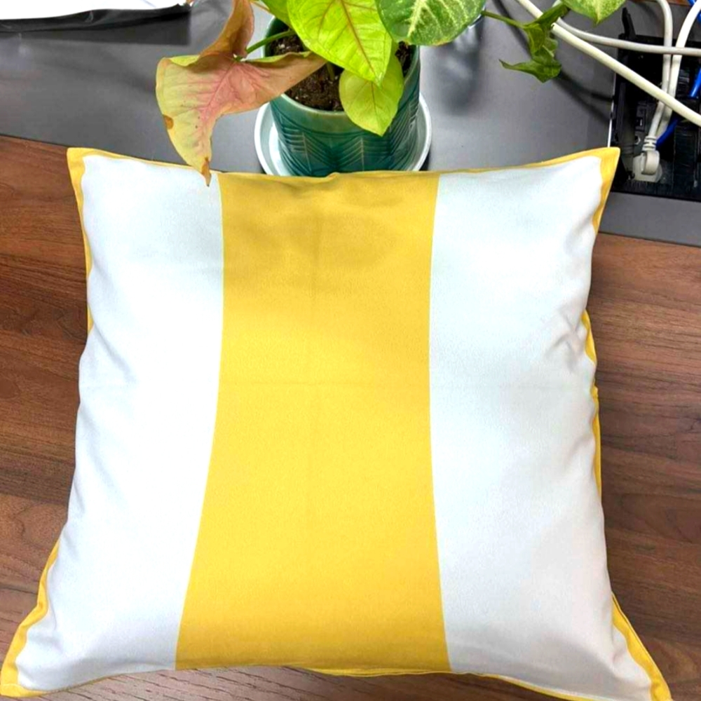 18*18 satin gold and white throw pillow cover(2 pieces)